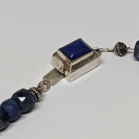 Large Sodalite Blue Gemstone Beaded Necklace - Picture 11 of 12